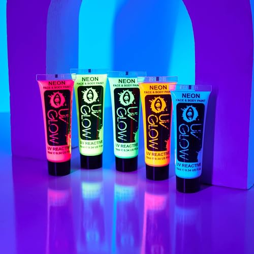 Blacklight Face and Body Paint 0.34oz - Neon Fluorescent (0.34 Fl Oz (Pack of 5))