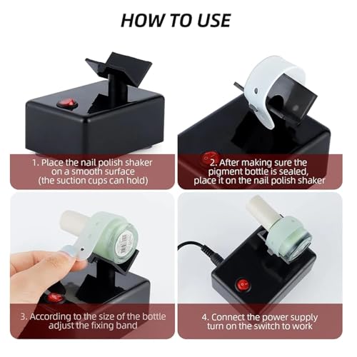 Electric Paint Mixer & Nail Polish Shaker - Professional Vortex Shaker Machine for Hobby Model Color, Lash Glue, Tattoo Ink - Continuous Liquid Mixer with Non-Slip Base