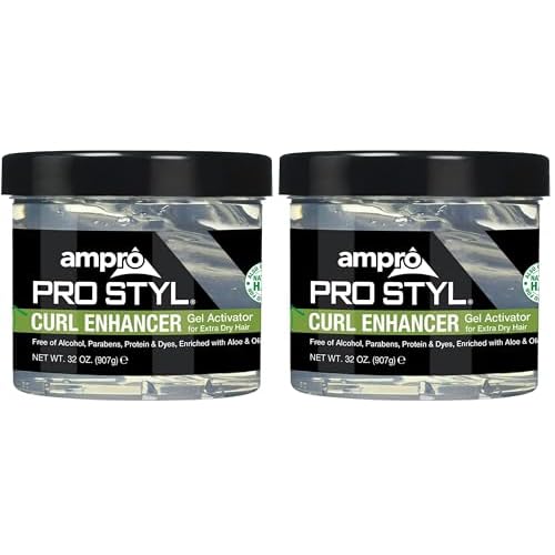 AmPro Pro Styl Curl Enhancer - Gel Activator with Olive Oil to Moisturize and Define Coils and Waves - Helps Protect and Hydrate Hair Shaft - Tames and Adds Shine to Tresses - Extra - 32 oz
