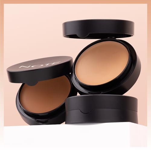 NOTE Luminous Silk Cream Powder - Medium Buildable Coverage Weightless Setting Powder Foundation - Soft-Matte Finish - 03-0.4 oz