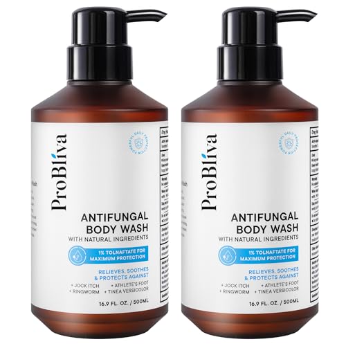 Antifungal Body Wash Treatment Soap ? Antibacterial Wash for Jock Itch, Ringworm, Back Acne, Tinea & Foot Odor ? Medicated Skin Relief Cleanser Gel with Tea Tree Oil & Tolnaftate for Men and Women (2)