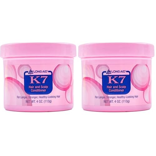 Ampro Long-Aid K7 Hair and Scalp Conditioner - Rich with Natural Emollients - Provides Stronger Hair and Scalp for All Hair Textures - Protects Against Humidity and Nature - 4 oz (Pack of 2)