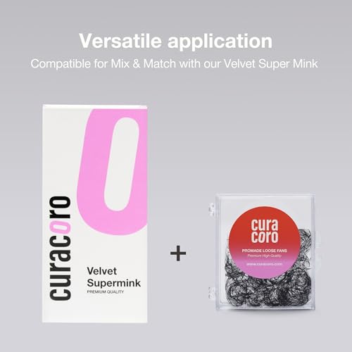 Curacoro Super Mink Eyelashes Extensions, 0.03 CC Curl 11mm Length Silk Eyelashes, Individual Eyelash Extensions