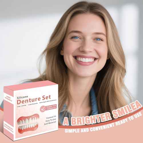 Dentures for Women and Men, Silicone Dentures Upper and Lower, Fix Your Smile at Home Within Minutes, Natural Shade False Teeth & Veneers