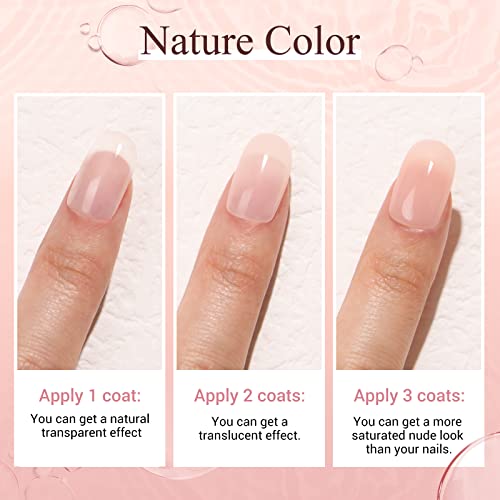 AZUREBEAUTY Dip Powder Nail Kit, Jelly Translucent Milky White Sheer Pink Nude Neutral Clear 8 Colors, Dipping Powder Liquid Set Added Matte Top Coat with Nail Sticks French Nail Art Manicure Salon