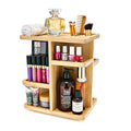 Sorbus 360¡Æ Makeup Organizer - Bamboo Wood Make Up Storage Carousel for Cosmetics, Skin Care Rotating Makeup Organizer for Vanity, Bathroom Storage