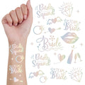 Bride Squad 80+ PCS Bachelorette Party Tattoos - Wedding Cheers Bride Tribe Temporary Tattoos for Bride & Bridesmaid, Iridescent Metallic Tattoos