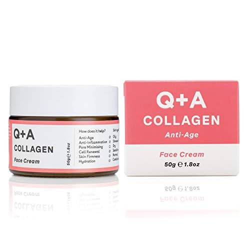 Q+A Collagen Face Cream (50g), Natural Skincare Anti-Ageing Face Care with plant-powered Collagen, Shea Butter and Magnesium, Hydrating and Firming Day Cream