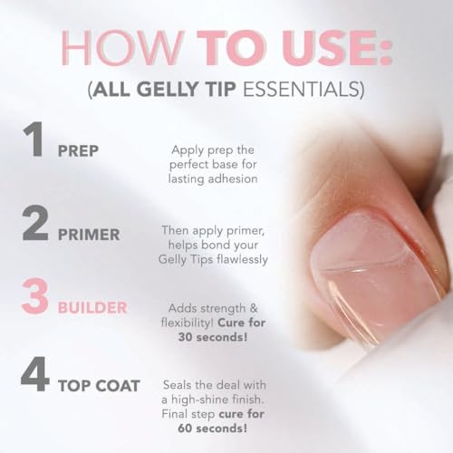 KIARA SKY Gelly Tips Essential Kit | Includes Prep, Top Coat, Builder, Primer 0.5 fl oz