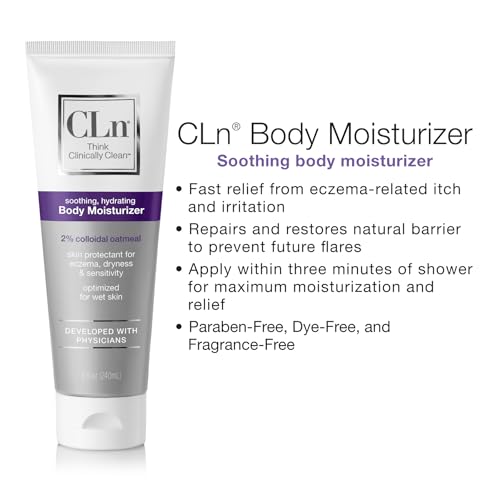 CLn¢ç Body Moisturizer - A skin protectant delivering 2% Colloidal Oatmeal, Paraben-Free, Dye-Free & Fragrance-Free, 8 fl. oz.
