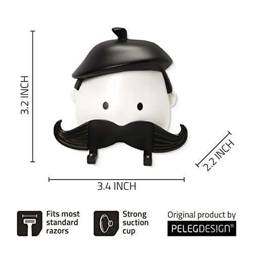 PELEG Design Mr. Razor ? Razor Holder Suction Shaving Razor Holder for Shower Bathroom Bath Unique Gifts