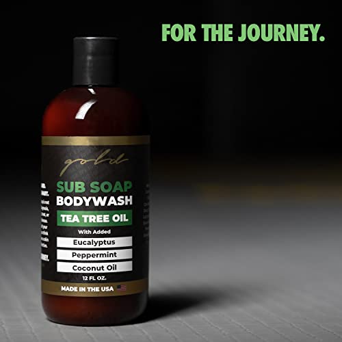Gold BJJ Submission Soap Body Wash - Shower Gel Packed with Tea Tree Oil for Jiu Jitsu, Wrestling, MMA, and Boxing