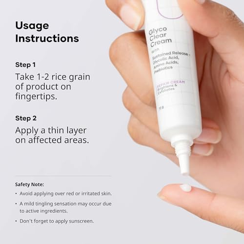 Cureskin Glyco Clear Cream | Repair Cream with Sustained Release | Glycolic Acid, Amino Acids and Prebiotics
