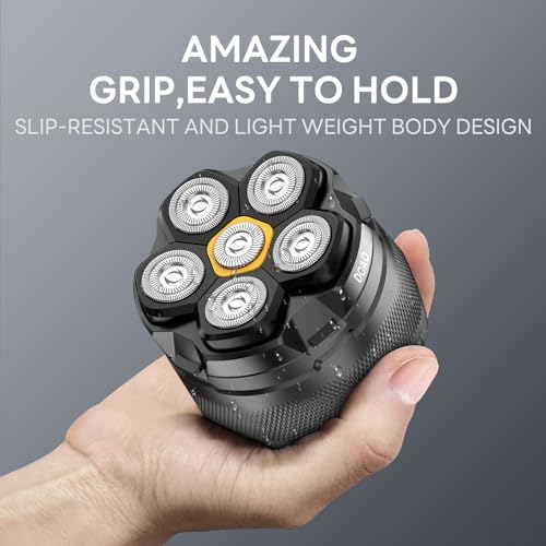 Head Shaver for Bald Men£¬DOAO Waterproof Wet Dry Bald Head Shavers, 6D LED Display Electric Rechargeable Head Shaving Kit with Type-C Charge