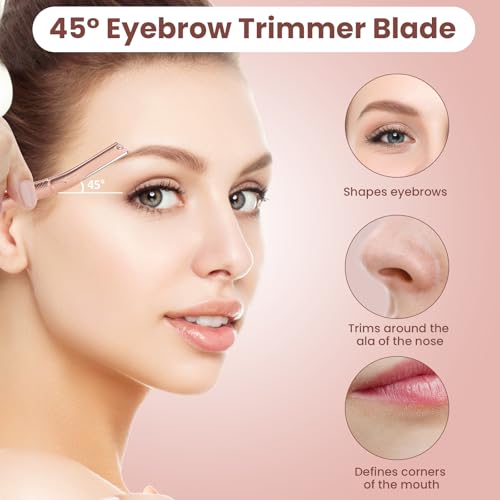 Dermaplaning Tool for Face, Dermaplane Razor for Peach Fuzz with Metal Grip, Professional Eyebrow Razor for Women, Facial Razor for Women Silver (12 Replaceable Blades)