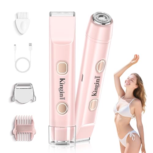 Electric Bikini Trimmer for Women,Personal Shaver for Face,Legs,Underarms,Painless Electric Women's Razor,IPX7 Waterproof,Rinsable Pubic Hair Trimmer,Cordless Portable Rechargeable Remover,Pink