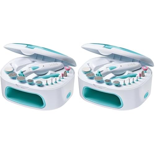 KISS Power File X Nail Dryer, All-in-One Nail Care Kit (2464N) (Pack of 2)