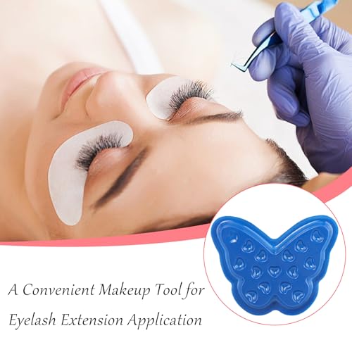 Disposable Plastic Eyelash Flower Glue Ring Lash Extension Blossom Holder Cup (#3 butterfly)