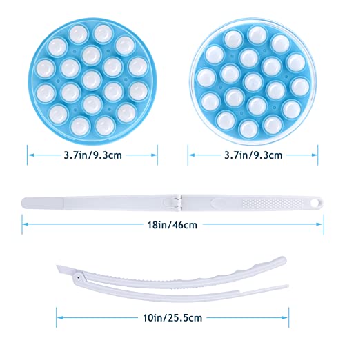 Upgrade Body Lotion Applicator, Oil Cream Applicator Massager Shower Scrubber with 19 Massaging Rollers and Foldable Long Handle, Shower Brush Set Back Oil Cream Applicator for Woman Men