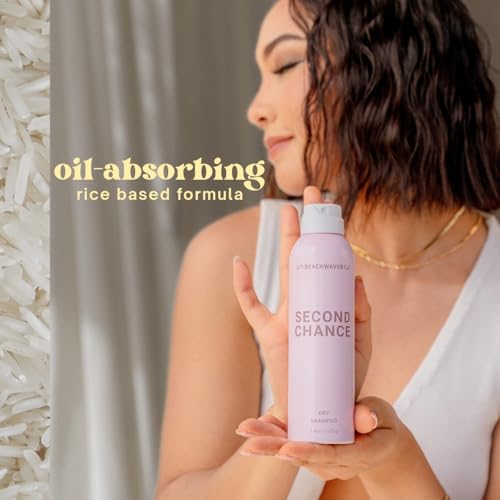The Beachwaver Co. Second Chance Dry Shampoo - Travel Size (1.4 Oz) | Vegan Oil-Absorbing Rice Formula | Removes Oil & Moisture, Adds Volume, & Extends Style Life Between Washes | Brazilian Berry