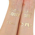 Birthday Tattoos(32Designs),Konsait Metallic Temporary Tattoos for Girls Kids Birthday Party Celebration Accessories-Birthday Girl,Birthday SQUAD,Cheers,Happy Birthday Party Bag Filler Favors Supplies