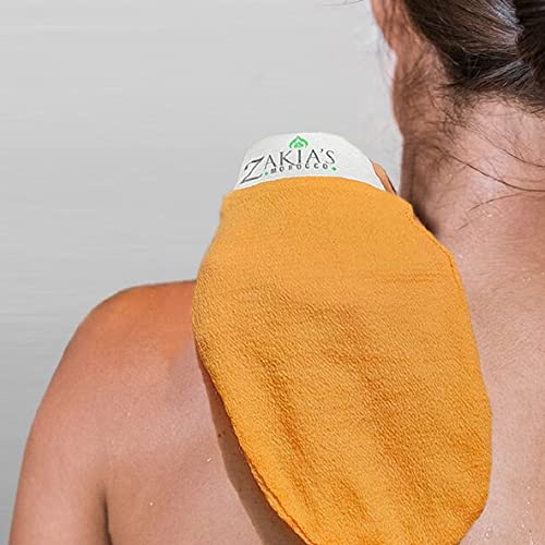 Original Kessa Exfoliating Glove -Value Pack (2pcs) -Beige - Microdermabrasion At Home Exfoliating Mitts, Removes unwanted dead skin, dirt and grime and Keratosis Pilaris. Great for spray tan removal