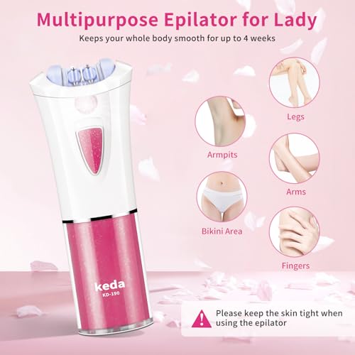 Facial Epilator for Women - 2026 New Face Epilator Hair Remover with LED Light - Smooth Glide Electric Hair Tweezers for Face/Arm/Legs/Bikini Line/Chin/Lip/Pubic Lady Hair Removal Epilators Cordless