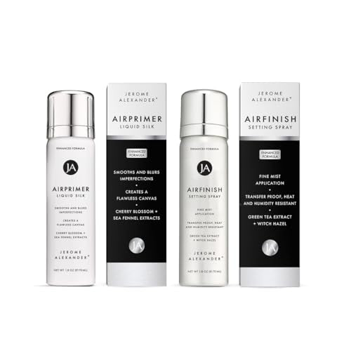 Jerome Alexander MagicMinerals Air Primer & Setting Spray Bundle ? LiquidSilk Air Primer and AirFinish Setting Spray ? Pore-Minimizing, Skin-Smoothing Formula for Long-Lasting, Flawless Matte Finish