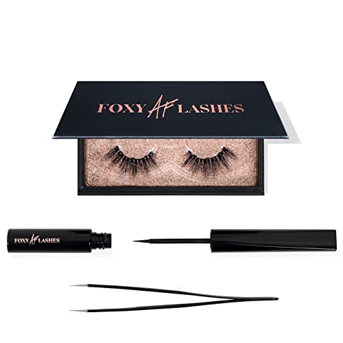 Magnetic Eyelashes with Eyeliner Kit (Strong Hold) Jawdropper | Made from Natural Fibres Premium Faux Mink Cruelty-Free with Storage Case