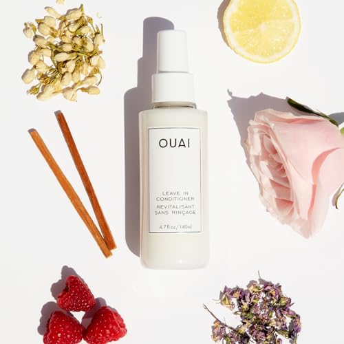 OUAI Leave In Conditioner Bundle - Multitasking Heat Protectant Spray for Hair - Prime Hair for Style, Smooth Flyaways, Add Shine & Use as Detangling Spray (2 Count, 1.5 Oz/4.7 Oz)