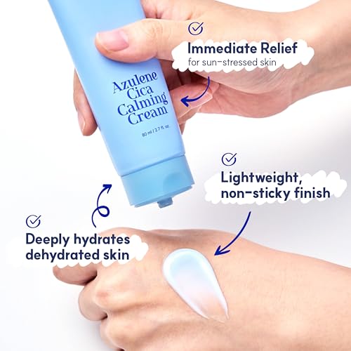 AFTERLAB Azulene CICA Calming Cream, Sensitive Skin Moisturizer for Men & Women, Soothing Hydration for Redness-Prone Skin, After-Shave Comfort, 2.7 fl.oz/ 80ml