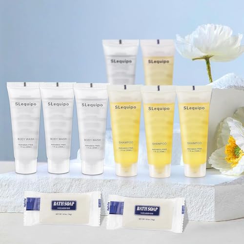 Hotel Soaps and Toiletries Bulk Set: 90 Pcs 3-Piece Set - 30 Hotel Bar Soap 0.5oz, 30 Shampoo, 30 Body Wash Travel Size - Bulk Mini Guest Toiletries