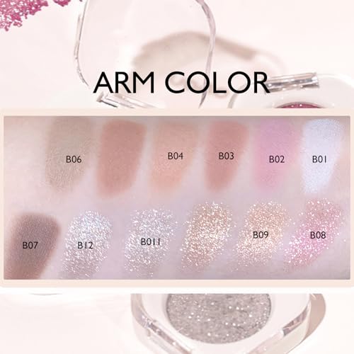 Nude Pink Matte Eyeshadow Palette, Single Eye Shadow Palette High Pigment sombras para ojos Nude Eyeshadow Velvet Compact Pressed Powder Primer Lightweight Blendable for Daily Natural Eye Makeup