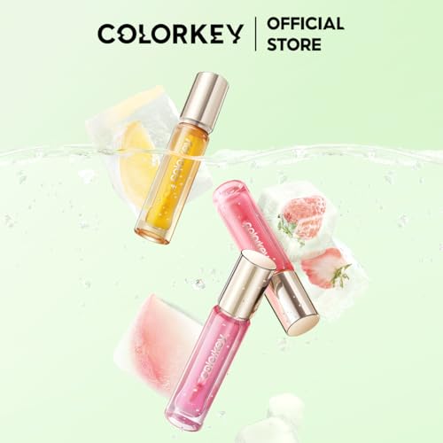 COLORKEY Water Color Changing Lip Oil, Transformative Lip Tint, Hydrating & Plumping, Long-Lasting, Non-Sticky, Water-Resistant, Enriched with Essential Oils (03)