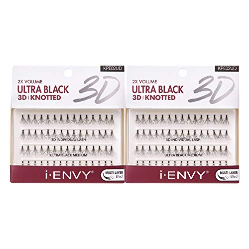 i-ENVY 2X Volume 3D Ultra Black Individual Lashes (2 PACK, Medium)