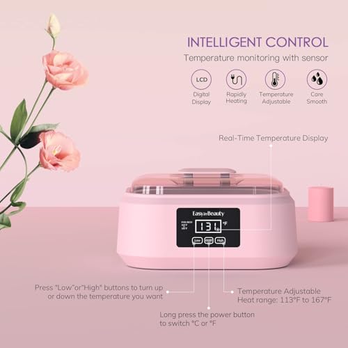Paraffin Wax Machine for Hand and Feet - 3000ml Hand Wax Paraffin Machine for Arthritis, Touchscreen Paraffin Wax Warmer with 6 Packs Rose Wax (2.64 lbs), Paraffin Bath for Smooth & Soft Skin