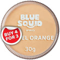 Blue Squid Face Paint Water Based Single Cake Professional Face Paint & Body Paint - Water Activated, Kids Adults Face Painting for Costume, Halloween Makeup, Cosplay - Pastel Orange Face Paint 30g