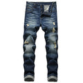 Men's Ripped Jeans,Slim Fit Distressed Straight Leg Fashion Denim Pants