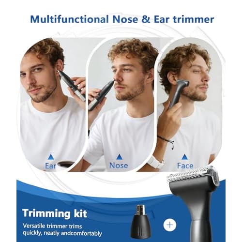 2026 New Upgrade Men's Nose and Ear Trimmer with LED Display ? Rechargeable Nose Hair Trimmer for Men, Eyebrow and face Trimmer, Powerful Motor & Dual-Edge Blades, Waterproof