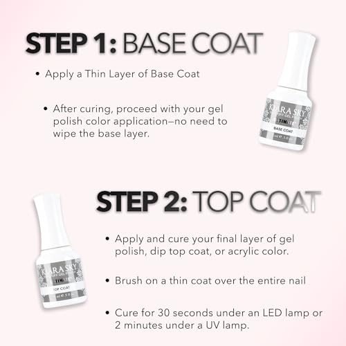 KIARA SKY Ultimate Gel Top Coat & Base Coat Duo 15ml | Soak Off Gel Polish Formula