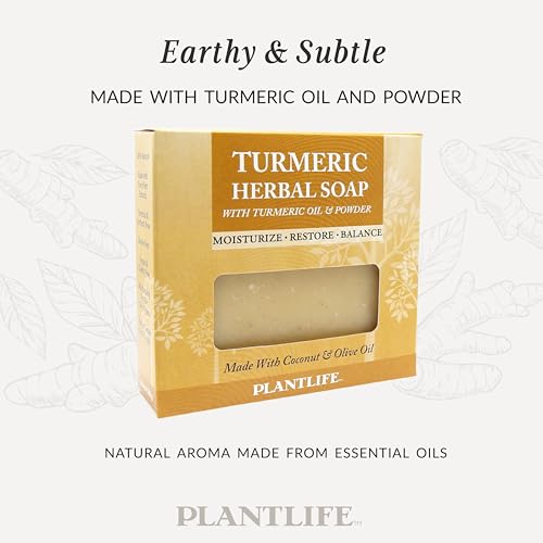 Plantlife Turmeric Bar Soap - Moisturizing and Soothing Soap for Your Skin - Hand Crafted Using Plant-Based Ingredients - Made in California 4.5oz Bar