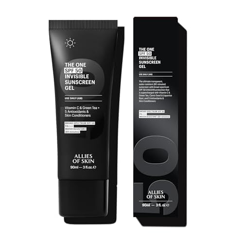 Allies of Skin Daily Face Sunscreen SPF 50, Jumbo | Zero White Cast Lightweight Gel Formula | Dermatologist Tested Under Makeup Primer| Water-Resistant & PA++++ Broad Spectrum UVA/UVB (3 fl oz)