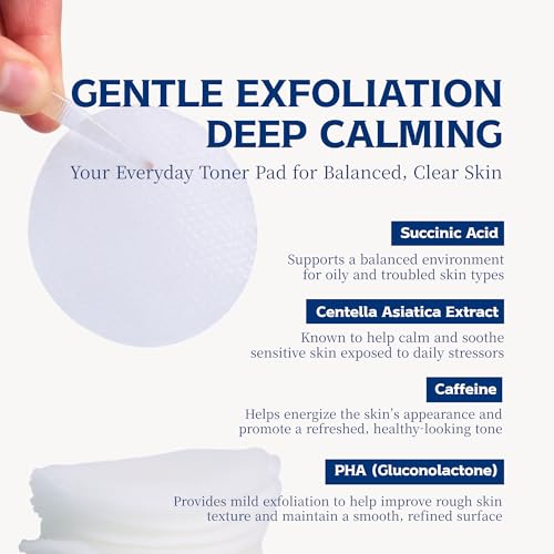 Re.SPN PHA Succinic Acid Calming Toner Pads ? Daily Exfoliating, Hydrating and Soothing with CICA, Caffeine, Non-comedogenic, Vegan, Glass Skin, K-Beauty (35)
