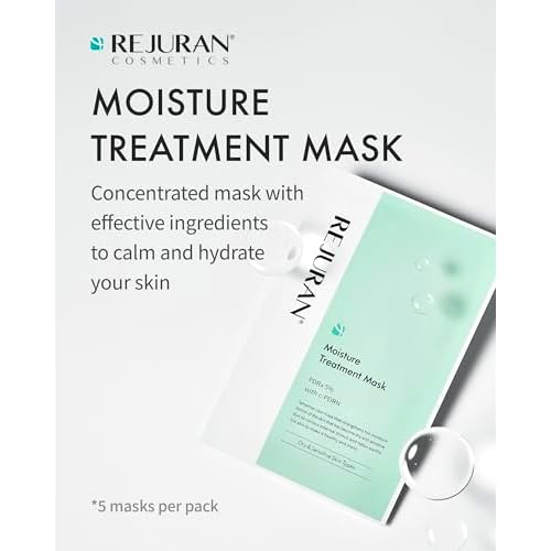 REJURAN¢ç Moisture Treatment Mask, c-PDRN¢ç - Hydrating Facial Sheet Mask, Repairs Skin Barrier and Retains Moisture with PDRx, Korean Skin Care 5-Pack