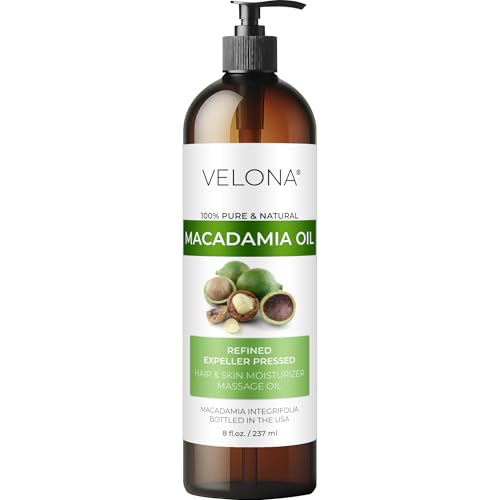 velona Macadamia Nut Oil 8 Fl Oz | 100% Pure and Natural Carrier Oil | Refined | Cooking, Skin, Hair, Body & Face Moisturizing | Use Today - Enjoy Results