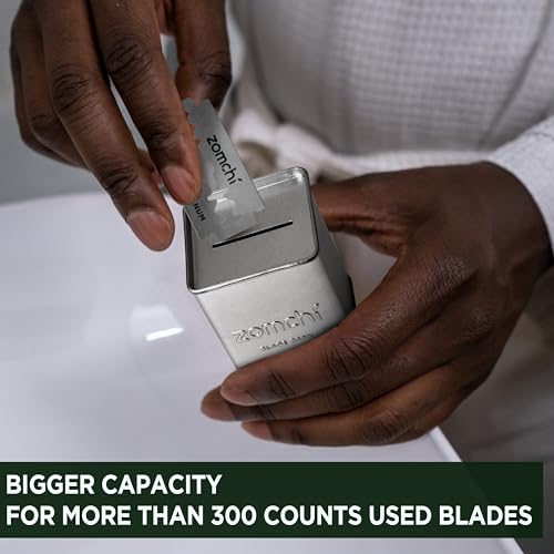 Blue Dermaplaning Razor with Silver Blade Disposal Box