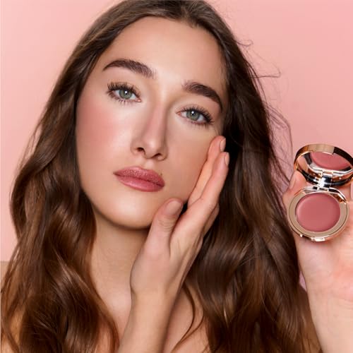 Charlotte Tilbury Pillow Talk Lip & Cheek Cream Blush - Hydrating Face Makeup with a Dewy, Sheer Finish - Enriched with Vitamin E & Beeswax to Soften Skin