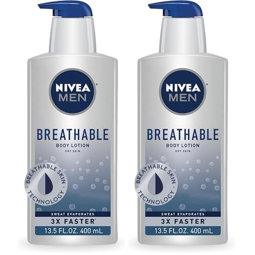 Nivea Men Breathable Body Lotion,48 Hour Hydrating Lotion for Men,13.5 Fl Oz Bottle,(Pack of 2)