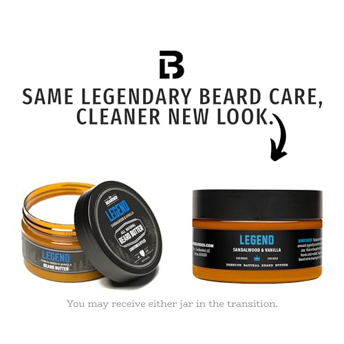 Live Bearded Beard Butter, 3 fl oz - Made in the USA - All-Natural Leave-in Conditioner and Softener with Shea | Legend Scent - Sandalwood, Vanilla