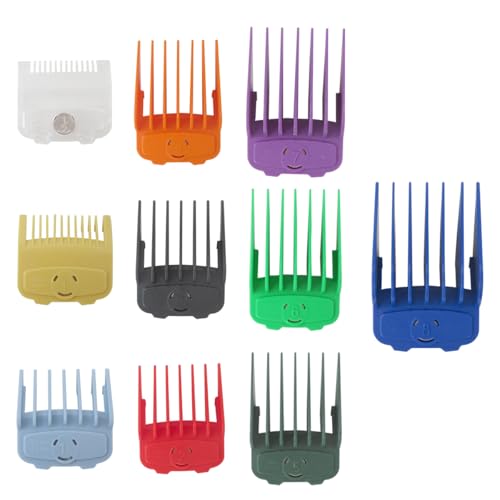US! 10-Pack Magetic Clipper Guards Set for TPOB Slime2, Color Coded Clipper Guides Replacement - Length: 1/16" to 1"